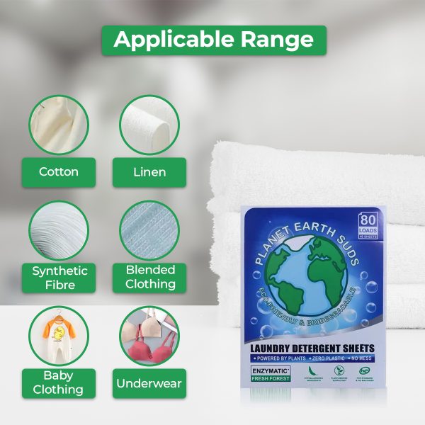 Planet Earth Suds Laundry Detergent Sheets Travel Laundry Detergent Strips Washer Washing Soap Sheets - Eco-Friendly Hypoallergenic Zero Waste No Plastic - Image 6