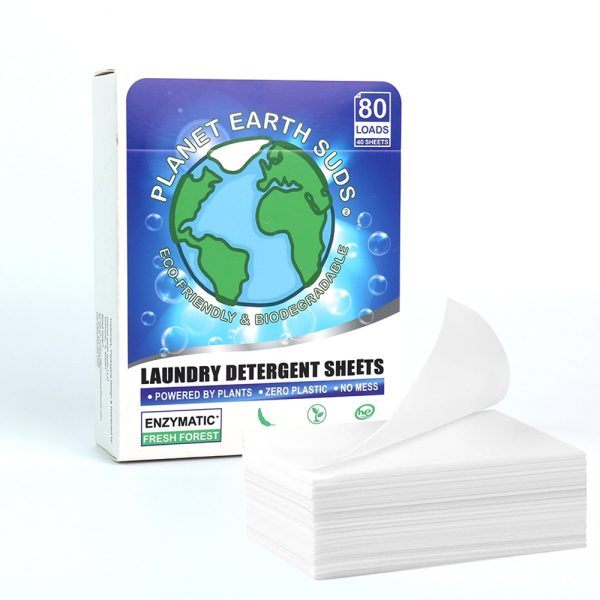 Planet Earth Suds Laundry Detergent Sheets Travel Laundry Detergent Strips Washer Washing Soap Sheets - Eco-Friendly Hypoallergenic Zero Waste No Plastic - Image 2